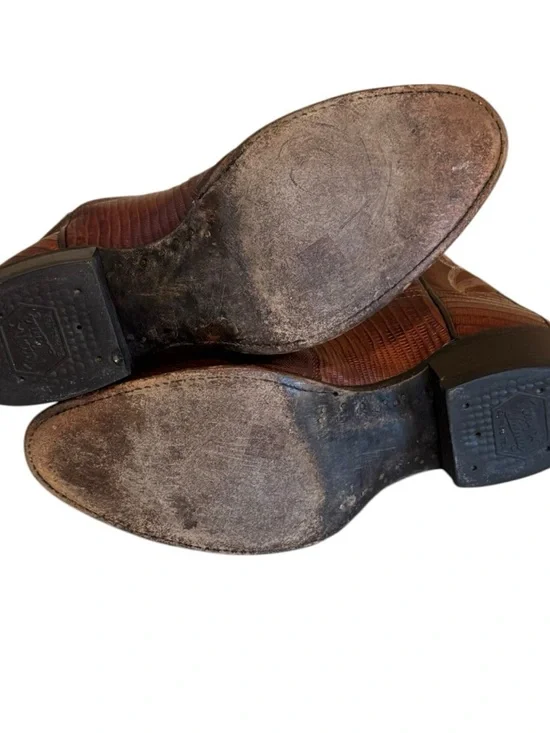 Tony Lama Lizard Cowboy Boots Men’s Western Leather USA Made Size 9.5D - Picture 6 of 13